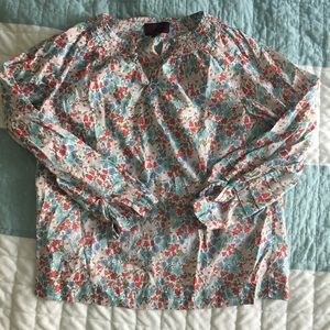 J. Crew x Liberty of London Floral Popover Top EUC